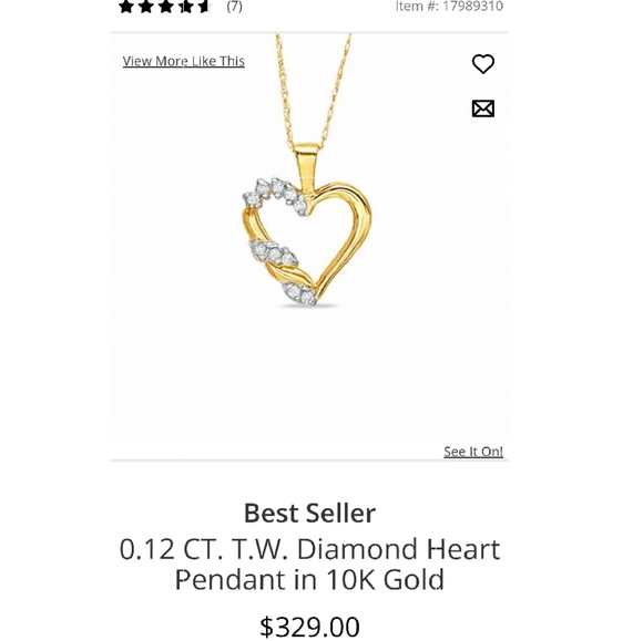 10k gold heart pendant - Picture 4 of 4